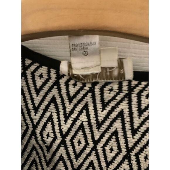 Vintage Doncaster 100% Silk Jacket Size 16 Black White Diamond Woven Open Front - Picture 4 of 4